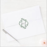 Sage Green Classic Floral Wedding ラウンドシール<br><div class="desc">Sage Green Classic Floral Wedding</div>