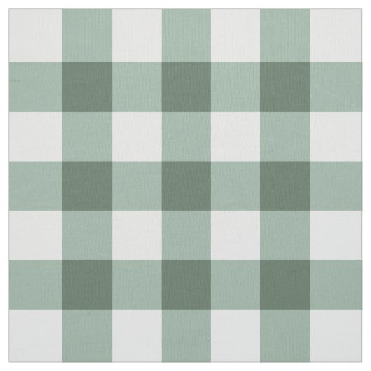 Sage Green Classic Gingham Pima Cotton Fabric ファブリック (見本)