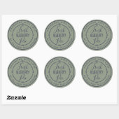 Sage Green Classic Homemade Blueberry Pie Label ラウンドシール (シート)
