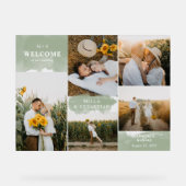 Sage Green Clean & 5枚のモダン写真へようこそ アクリルサイン (正面)