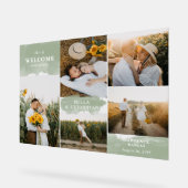 Sage Green Clean & 5枚のモダン写真へようこそ アクリルサイン (傾斜)