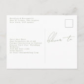 Sage Green Collage 8写真数々の日付の保存 案内ポストカード (裏面)