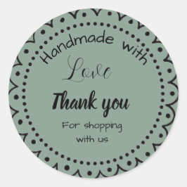 Sage green color Businessスタンプ ラウンドシール