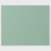 Sage Green Color White Dot Watercolor ラッピングペーパー (フラット)