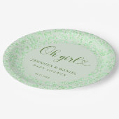 Sage Green Confetti Oh Girl Garden Chic ペーパープレート (アングル)