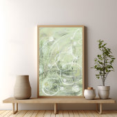 Sage Green Contemporary Abstract art Poster ポスター