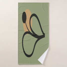 Sage Green Contemporary Botanical  バスタオル