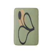 Sage Green Contemporary Botanical  バスマット (正面縦)