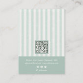 Sage Green Coquette Preppy Stripe Jewelry Display 名刺 (裏面)