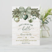 Sage Green Coquette Rustic Winter Bridal Shower 招待状 (スタンド正面)