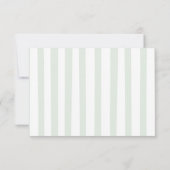 Sage Green Coquette Stripes Italy Ciao Baby サンキューカード (裏面)