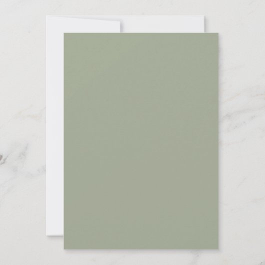 Sage Green Coral Botanical Rustic Wedding 招待状 (裏面)