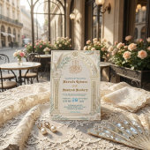 Sage Green Cream Dusty Blue Floral Luxe 招待状