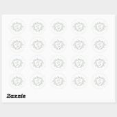 Sage green crest monogram wedding ラウンドシール (シート)