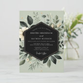 Sage Green Cultivated Botanical Wedding 招待状 (スタンド正面)
