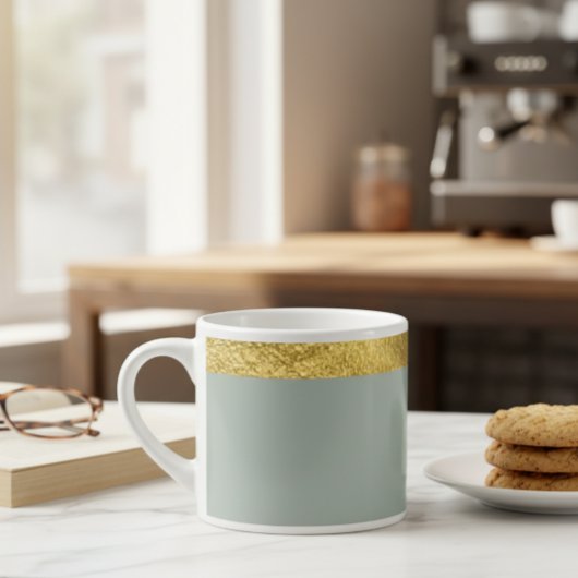 Sage green cup / Cup with golden edge エスプレッソカップ