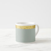 Sage green cup / Cup with golden edge エスプレッソカップ (正面右)