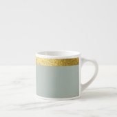 Sage green cup / Cup with golden edge エスプレッソカップ (右)