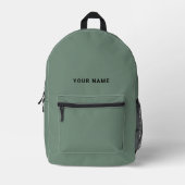Sage Green Custom Name Backpack プリントバックパック (正面)