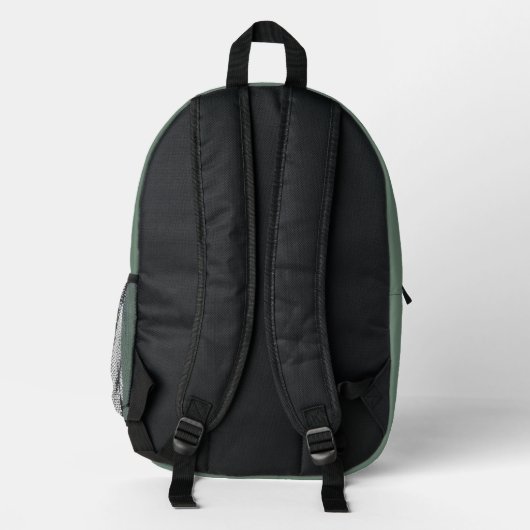 Sage Green Custom Name Backpack プリントバックパック (裏面)