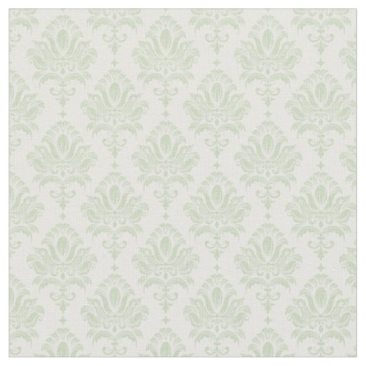 Sage Green Damask ファブリック (クローズアップ)