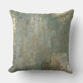Sage Green Decorative Pillow with Abstract Design クッション