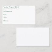 Sage Green Dental Appointment Card One Line 予約カード (正面/裏面)