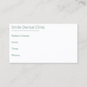 Sage Green Dental Appointment Card One Line 予約カード (正面)