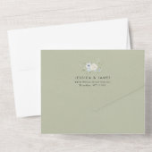 Sage Green | Detachable RSVP | Minimalist Wedding オールインワン招待状 (裏面)
