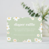 Sage Green Diaper Raffle Daisies エンクロージャーカード (スタンド正面)