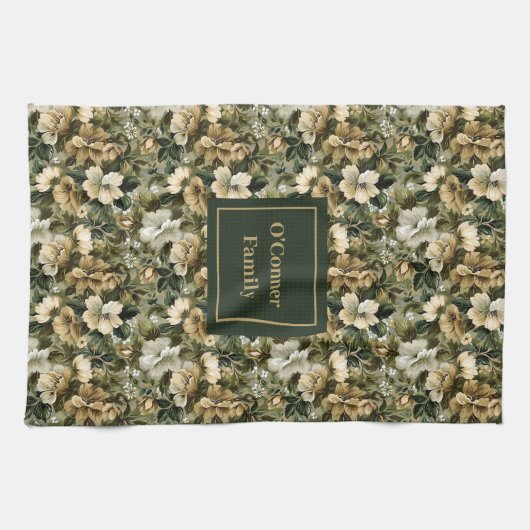 Sage Green Dish Towel Personalized Chic Accent キッチンタオル (横)