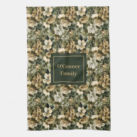 Sage Green Dish Towel Personalized Chic Accent キッチンタオル (縦)