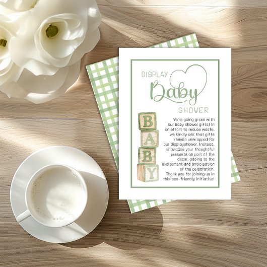 Sage Green Display Shower Card | Unwrapped Gifts  エンクロージャーカード