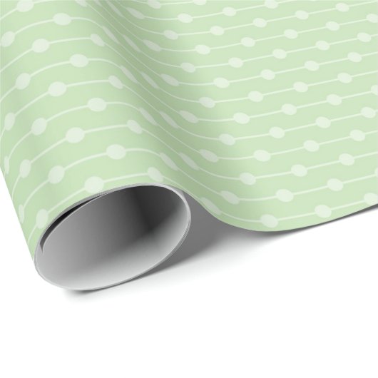 Sage Green Dotted Line Pattern for Baby Shower, ラッピングペーパー (ロールコーナー)