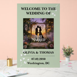 Sage Green Dream Pattern Wedding アクリルサイン