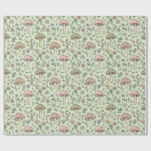 Sage Green Earthy Mushroom Seamless Pattern ラッピングペーパー (フラット)