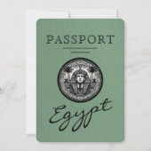 Sage Green Egypt Passport Wedding Invitation 招待状 (正面)
