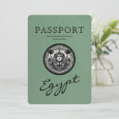 Sage Green Egypt Passport Wedding Save the Date セーブザデート (スタンド正面)