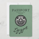 Sage Green Egypt Passport Wedding Save the Date セーブザデート (正面)