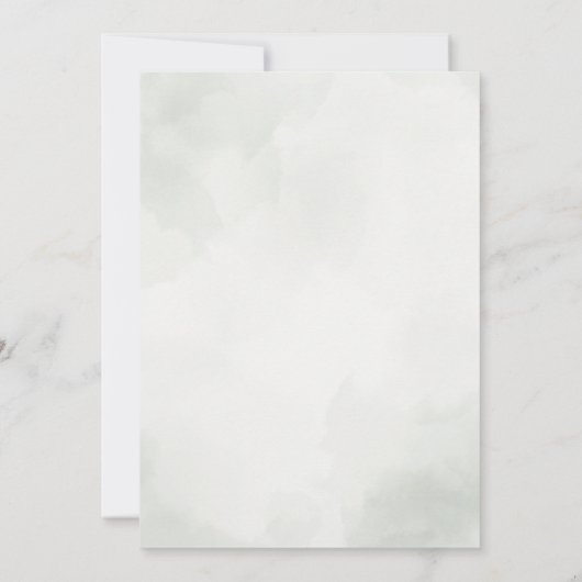 Sage Green Elegant Botanical Greenery Wedding 招待状 (裏面)