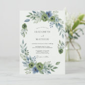 Sage Green Elegant Botanical Wedding 招待状 (スタンド正面)
