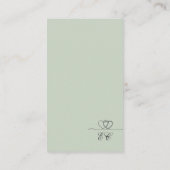Sage Green Elegant Calligraphy Wedding RSVP Card 名刺 (裏面)