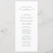 Sage Green Elegant Floral Crest Wedding Ceremony プログラム (裏面)