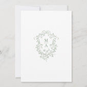 Sage Green Elegant French Floral Wedding  招待状 (裏面)