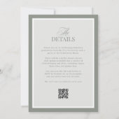 Sage Green Elegant Graduation Party | RSVP QR Code 招待状 (裏面)