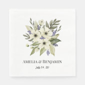 Sage Green Elegant Greenery Wedding Napkins スタンダードランチョンナプキン (正面)