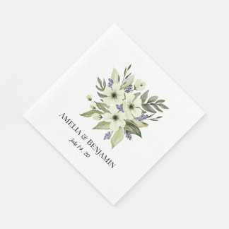 Sage Green Elegant Greenery Wedding Napkins スタンダードランチョンナプキン