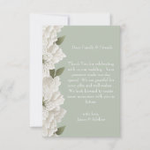 Sage Green Elegant Luxury Floral Wedding サンキューカード (正面)