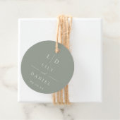  sage green elegant minimalist monogram wedding フェイバータグ (インサイチュ)