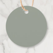  sage green elegant minimalist monogram wedding フェイバータグ (裏面)